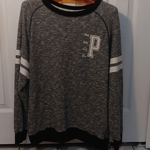 Victoria Secret Pink Black Hoodie Zipper Jacket with Strapes s/p - Picture 4 of 5